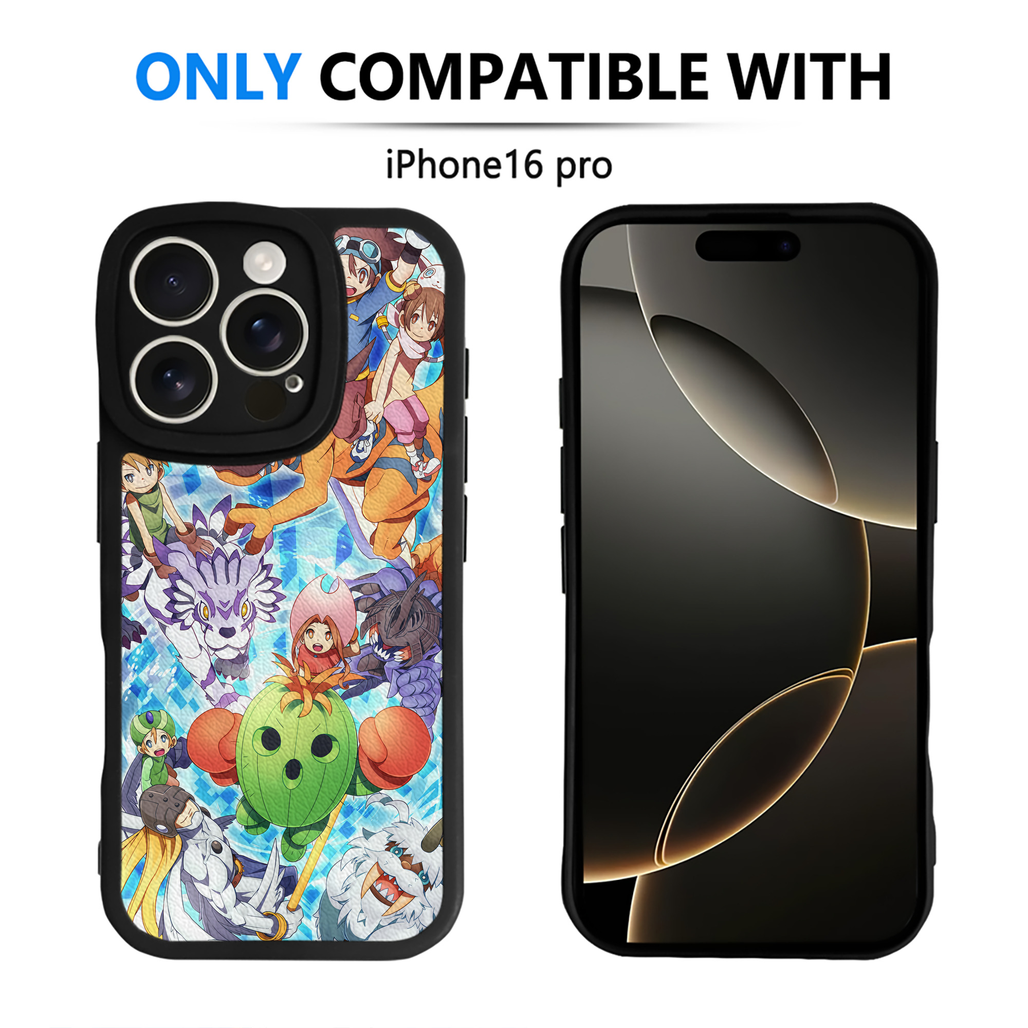 （画像用） Digimon デジタルモンスター/デジモン 【iPhone 16シリーズ対応】シリコンスマホケース（レザー調） 材質：シリコン